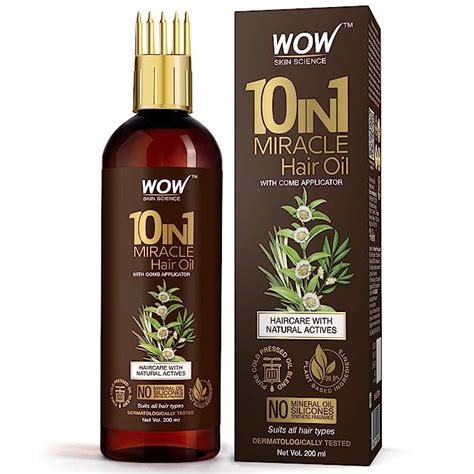 Buy WOW Skin Science 10 In 1 Miracle Hair Oil - With Comb Applicator ...