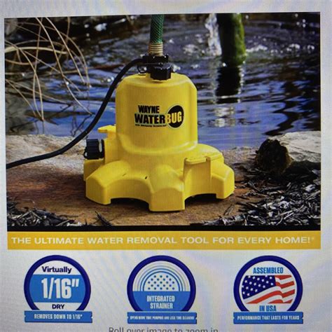 Wayne WaterBUG Submersible Water Pump w/Multi-Flo Technology 1/6HP 1350 ...