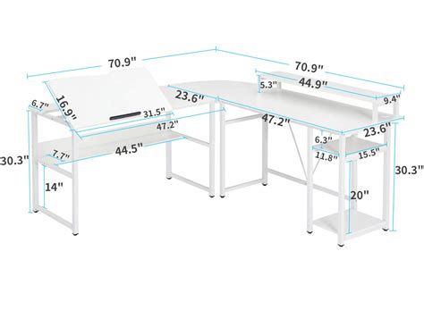 Sedeta L Shaped Desk, 70.9 inches Corner Computer Desk with Monitor ...