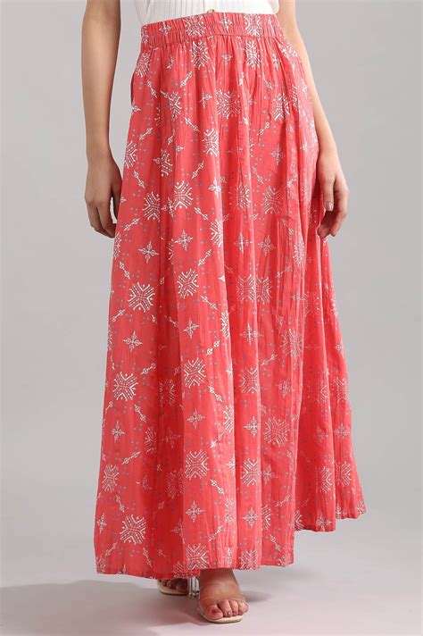 Buy Peach Printed Skirt Online for Woman | Shop for Aurelia