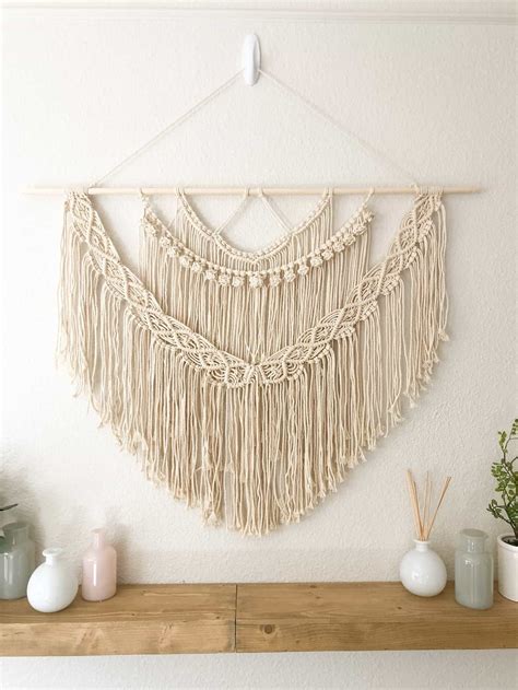 Macrame Wall Hanging Birch Wall Hanging Art & Collectibles Macrame etna ...