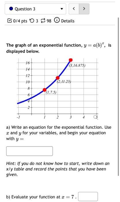 Write a Exponential Function Using Y ABX 的图像结果