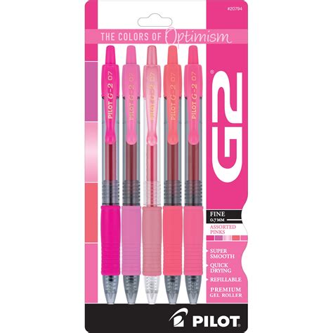 Pilot G2 Pink Premium Retractable Gel Pens, Fine Point, 0.7 mm ...