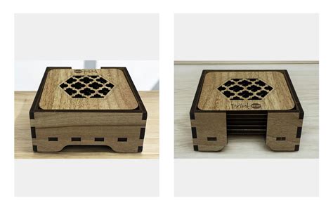 Custom Wooden Tea Coasters | Set of 6 Wooden Coasters