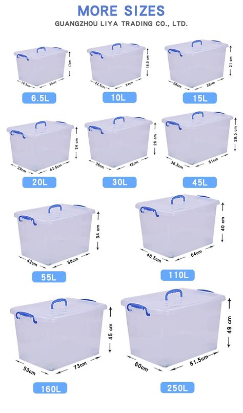 Image result for Plastic Storage Box Sizes