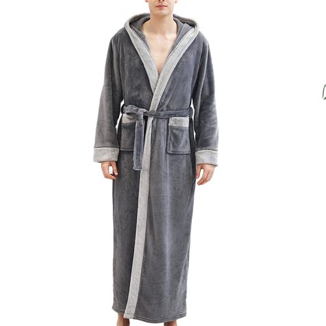 APEXFWDT Mens Long Robes with Hood Big and Tall Full Length Hooded ...