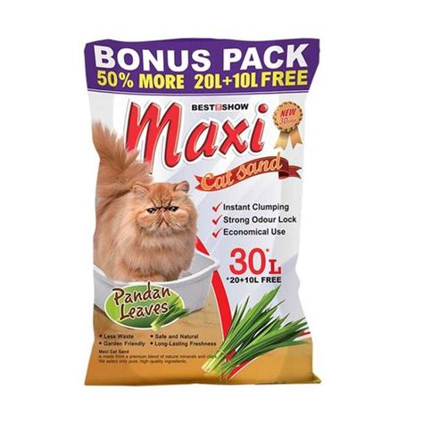 Jual Best In Show Maxi Cat Sand Pandan Leaves 30Lt/25Kg - Jakarta ...