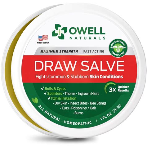 Buy OWELL NATURALS Drawing Salve Ointment 1oz, ingrown Hair, Boil ...
