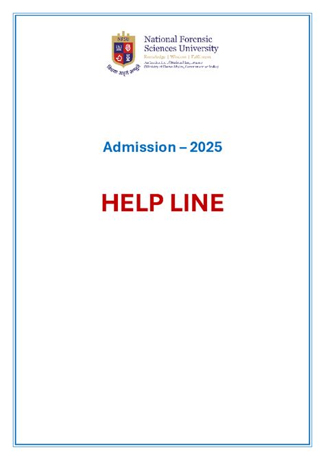 Help Line for NFSU Admissions 2025: Essential Contacts & FAQs - Studocu