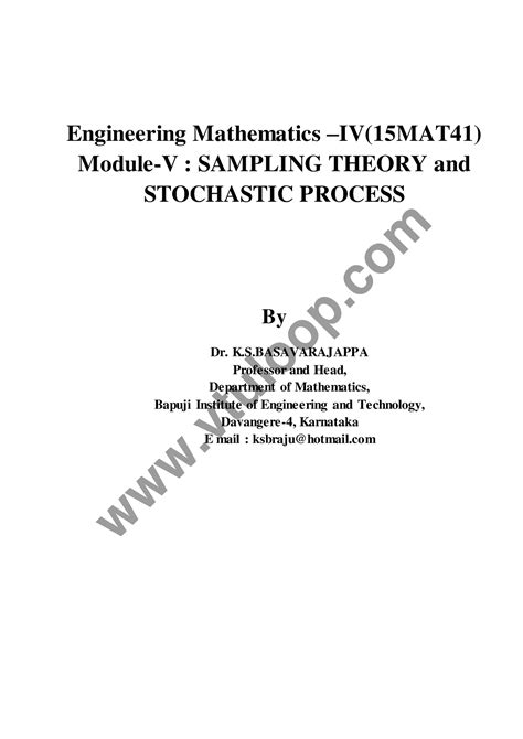 M5 - Engineering Mathematics Module 5 - Engineering Mathematics –IV ...