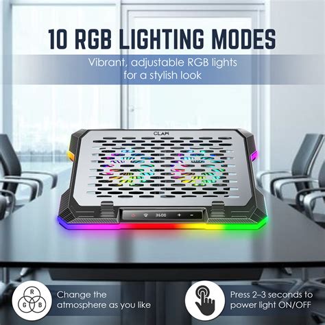 Wind Pro K6 – 2 Removable Magnetic Motor RGB Laptop Cooling Pad with ...