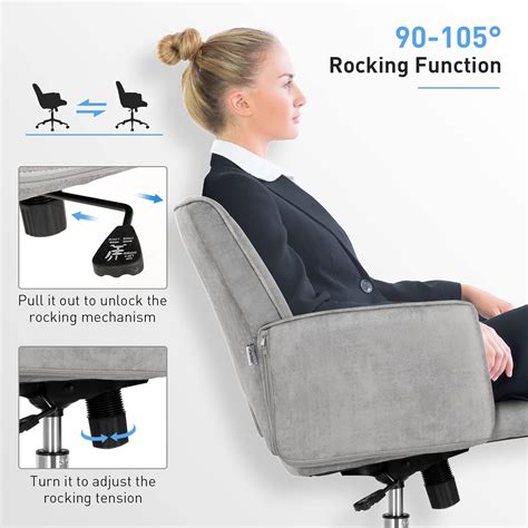 Buy COSTWAY Ergonomic Home Office Chair, Height-Adjustable Faux Leather ...