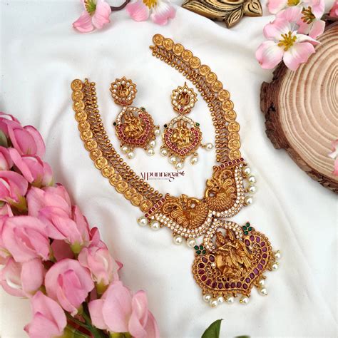 Grand Radha Krishna Matte Finish Necklace – AJ Punnagai
