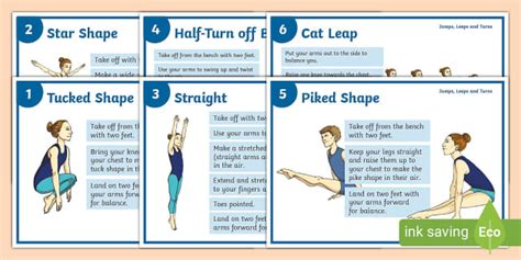 Jumps, Leaps and Turns Gymnastics Cards | Physical Education