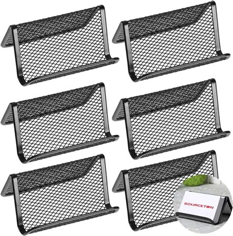 Buy SourceTon Metal Mesh Business Card Holder, Name Card Stand for ...