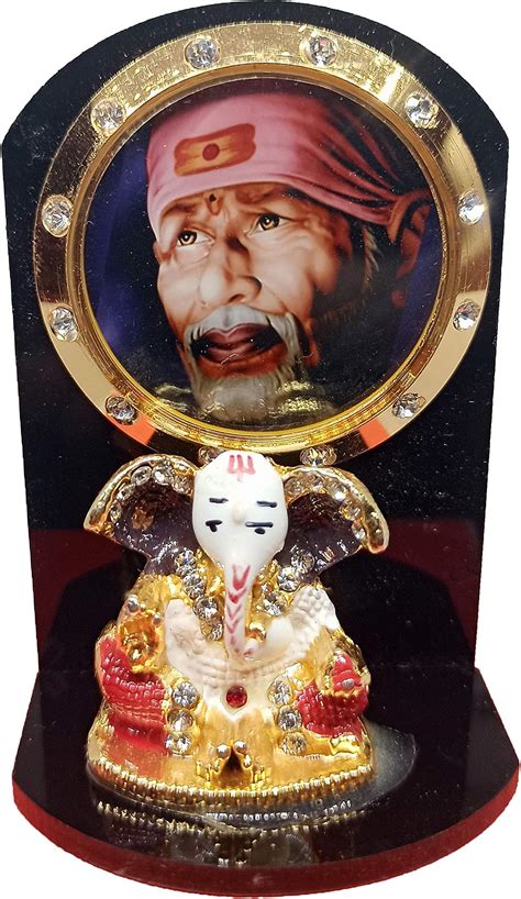 Sai Amrut S A Gifts Acrylic Sai Baba Ganpati Idol for Car Dashboard ...