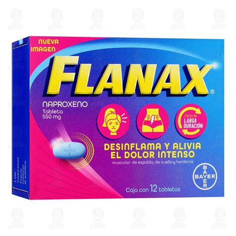 Flanax 550 mg, Cólico Menstrual, 12 tabletas.