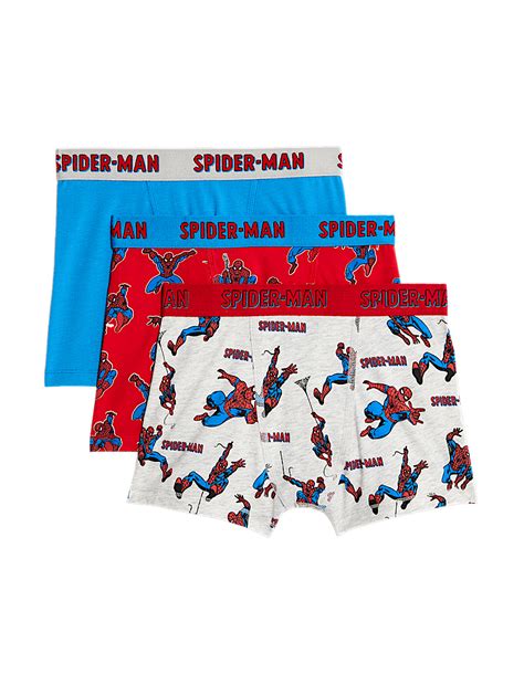 Buy 3 Pack Cotton Rich Spider-Man™ Trunks(3-10 Yrs) at Marks & Spencer