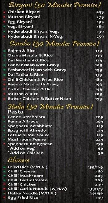 Menu at Dark Moon Kitchen, Chandigarh, Sector 8
