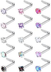 Buy MILACOLATO Hypoallergenic Nose Rings 15Pcs 18G 20G Surgical ...