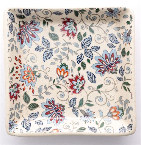 Vibes Floral Printed Ceramic Tray : Amazon.in: Home & Kitchen