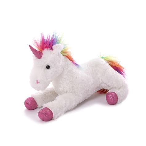 Plushland Fluffy Plush Rainbow Unicorn Stuffed Animal Toy 14 Inches ...