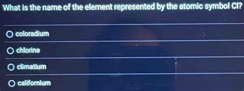 Solved: What is the name of the element represented by the atomic ...