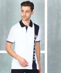 M7 By Metronaut Colorblock Men Polo Neck White T-Shirt - Buy M7 By ...