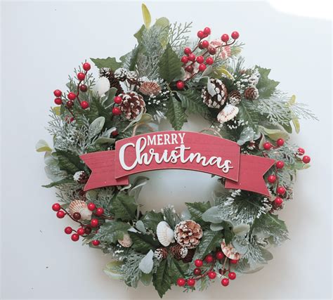 Christmas Wreaths for Front Door, 22 Inch Large Outdoor Christmas ...