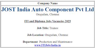 JOST India Auto Component Pvt Ltd - ITI and Diploma Jobs Vacancies 2023 ...