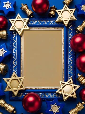 Floating star of david and dreidel symbols create dynamic hanukkah ...