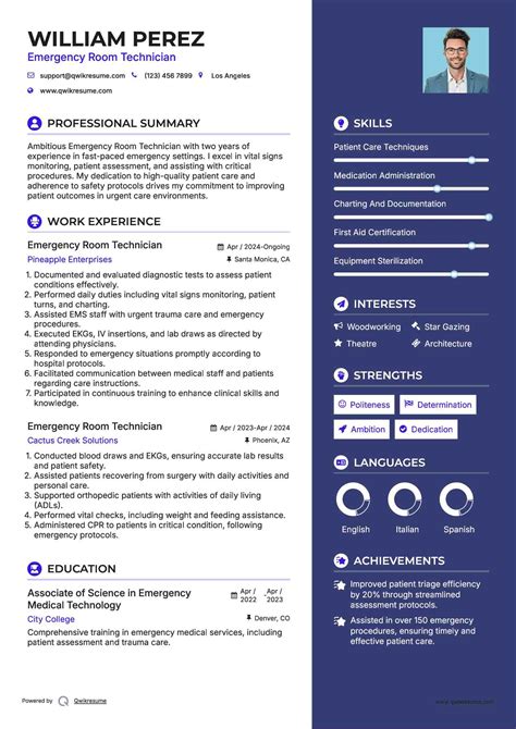 10+ Emergency Room Technician Resume Samples & Templates for 2025