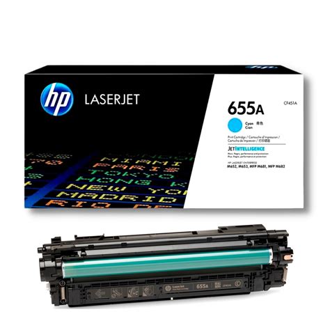 Toner HP CF451A (655A) Cian LaserJet Enterprise M652, M653, mfp M681 ...