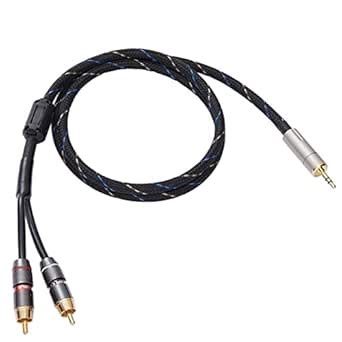 Audiophile 3.5mm Male to 2 Male RCA Audio Cable, Hi-Fi Sound Nylon ...