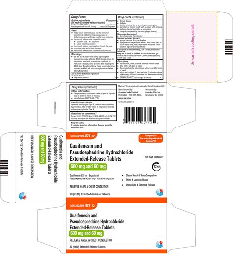 Guaifenesin and Pseudoephedrine HCl Extended-Release Tablets, 600 mg/60 ...