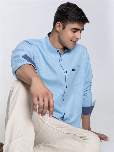 502 Men's Linen Shirt I Sky Blue – ARMISTO