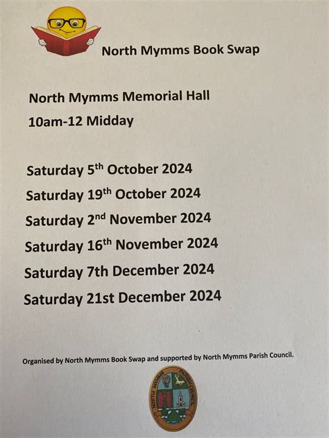 Book swap 1st and 3rd Saturday of the month , North Mymms Memorial Hall ...