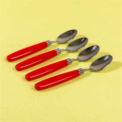 Elkie 16-Piece Cutlery Set, Red | 4 x Table Knives, 4 x Table Forks, 4