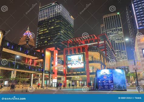 Xinyi Shopping District Night Cityscape Taipei Taiwan Editorial Stock Photo - Image of lifestyle ...