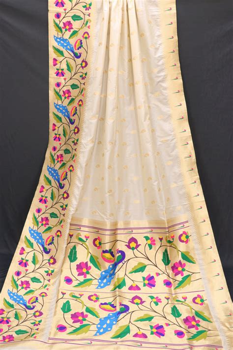 Half Peacock Brocade Paithani Saree – Kokane Paithani and Sons