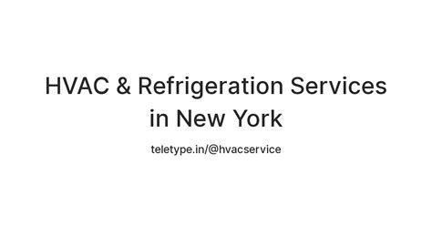 HVAC & Refrigeration Services in New York — Teletype