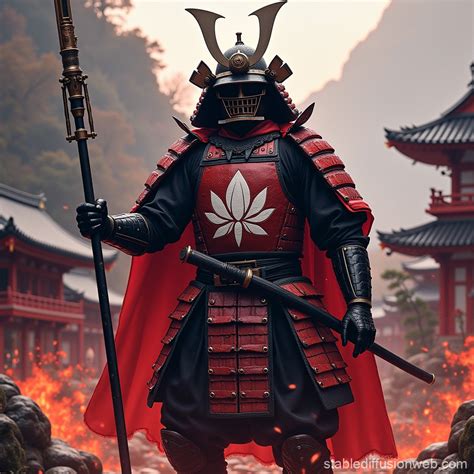 Samurai Juggernaut in Red and Silver Armor | Stable Diffusion Online