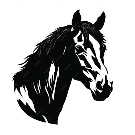 Premium AI Image | A silhouette horse head with a black and white ...