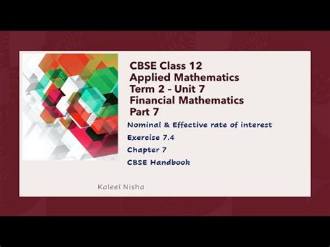 Nominal and Effective Interest Rate Video Lecture - Applied Mathematics ...
