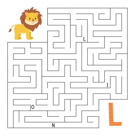 ABC maze game. Educational puzzle for children. Labyrinth with letters ...