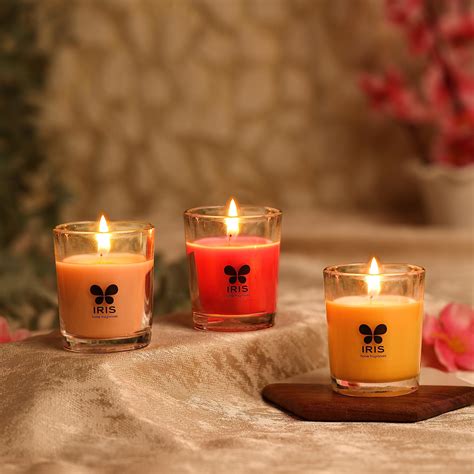 Iris Home Fragrances Fragranced Shot Glass Candles Pack of 3 -Damask ...