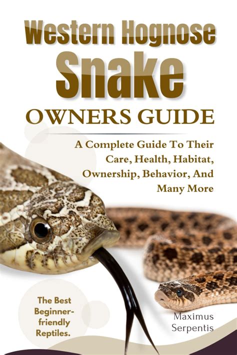 Buy Western Hognose Snake Owners Guide: A Complete Guide to Their Care ...