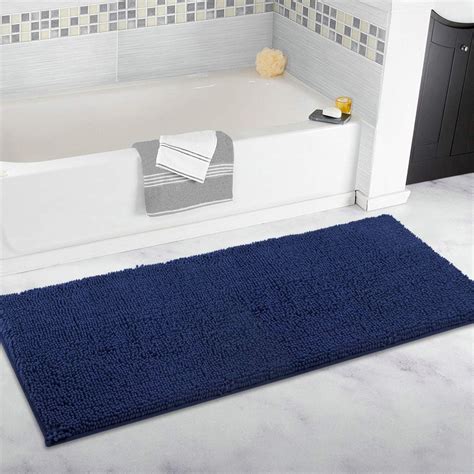 ITSOFT Non-Slip Shaggy Chenille Bath Mat Soft Microfibers Bathroom Rug ...