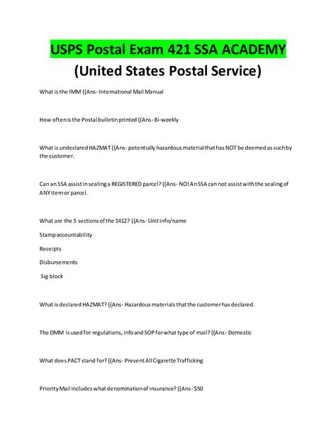 Image result for 714 Exam USPS Example