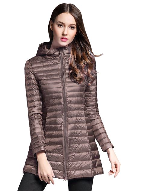 Elezay Women Lightweight Down Jacket Long Jacket Winter Down Coat ...